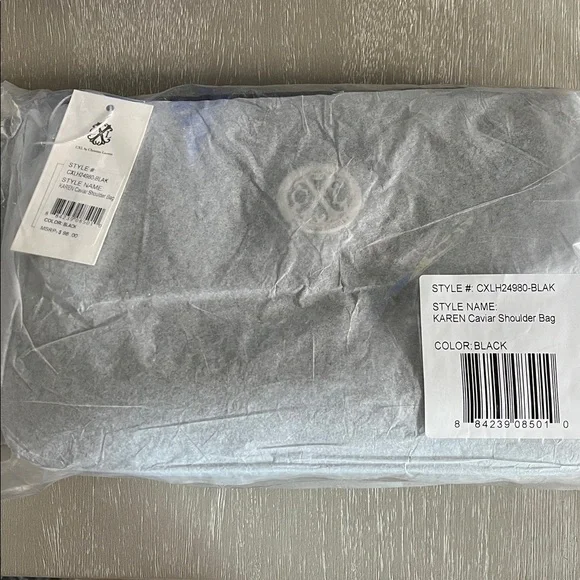 CXL Christian Lacroix Karen Caviar Shoulder Bag Vegan Leather Classic -Black NWT - Picture 6 of 6